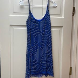 Parker XS blue beaded dress